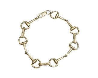 80. 14 Karat Hermes Style English Stirrup Bracelet