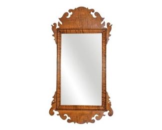 88. Eldred Wheeler Chippendale Style Mirror in Tiger Maple