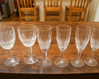 96. Set of Seven Crystal Wine glasses