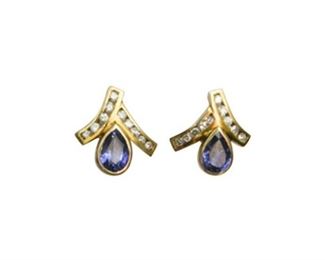 104. Pair of Sapphire and Diamond Earrings