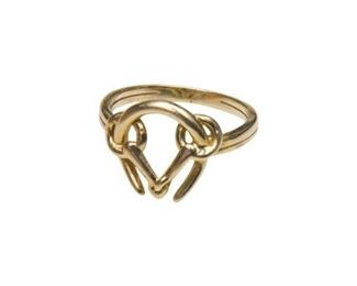 106. 14K Gold HERMES Style Horseshoe Ring