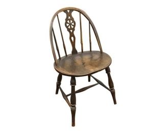 117. Vintage Windsor Back Oak Pub Side Chair