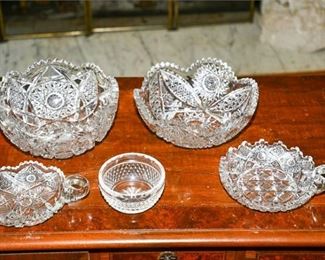120. Group Lot of Antique Cut Crystal Bowls