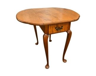 121. Queen Anne Tiger Maple Drop Leaf Side Table