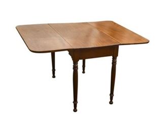 123. Antique Cherry Wood Drop Leaf Dining Table