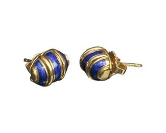 126. Pair Fine 18K Gold TIFFANY Schlumberger Earrings