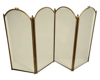 139. Antique Aesthetic Style Bronze Fireplace Screen c.1870s