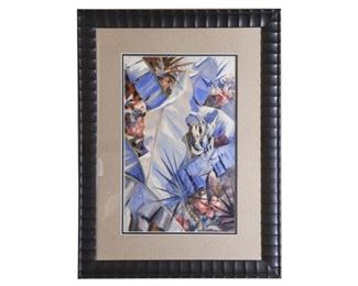 128. Contemporary Watercolor of Florida Nature Scene by AVERY JOHNSON