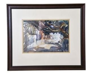 139. WPA Artist Henry La Cagnina Watercolor Florida Scene