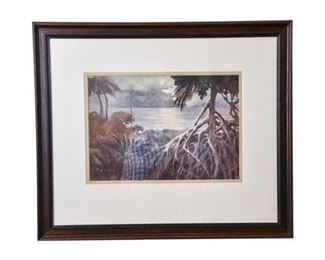 140. Vintage Florida Watercolor Painting by K.A. Beck