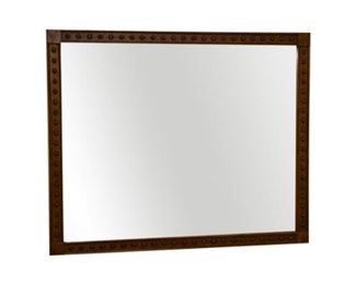 151. Large Antique Aesthetic Style Oak Wall Mirror c.1870s
