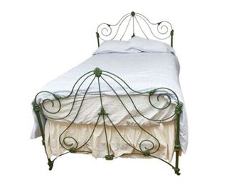 155. Antique Victorian Wrought Iron Bed Size Double