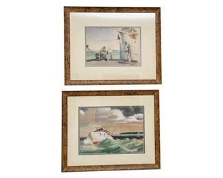 173. Avery Johnson Richard Sargent Two 1930s KEY WEST Watercolors