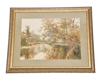 175. Vintage American WPA Era Nature Scene watercolor