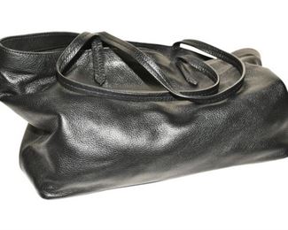 179. Womens Large Black Leather Designer PurseHandbag