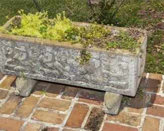 195. KENNETH LYNCH Medieval Style Concrete Planter Box