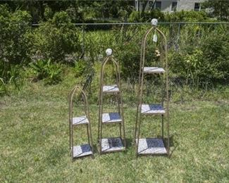 201. Group 3 Three Wrought Iron Plant stands