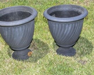 202. Pair Urn Shaped Outdoor Planters