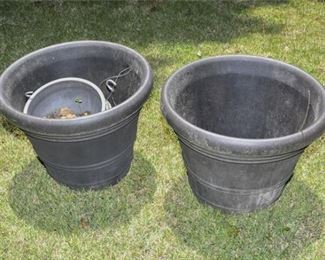 203. Pair Round Outdoor Planters