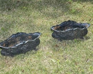 209. Pair Victorian Style Cast Iron Planters