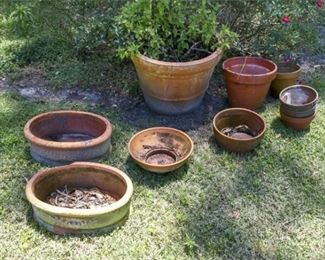 212. Lot Ceramic Outdoor Planters