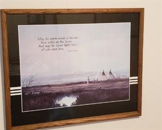 Native American Indian framed image.