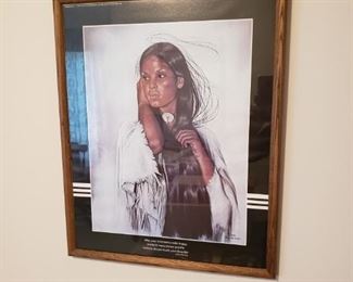 Native American Indian framed art