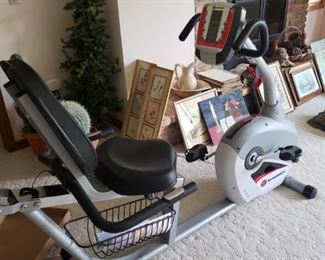 Recumbent exercise bike.