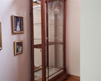 Wood framed glass display cabinet