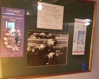 Canterbury Downs framed memorabilia