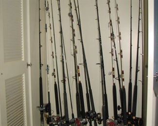 Special fishing rod cabinet in Master Bedroom - doors that close