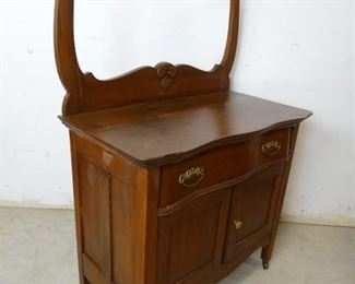 Antique Rolling Wash Basin Cart