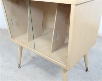 Glass Front 1960s Magazine Rack StandCabinet Table
