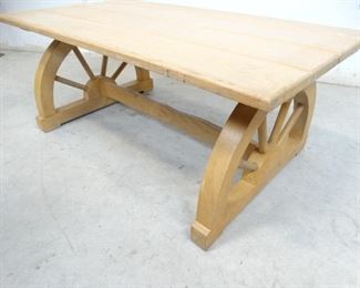 Wagon Wheel Wooden Coffee Table
