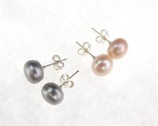925 Silver and genuine pearl earrings