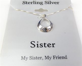 Sterling Silver Sister Pendant Necklace