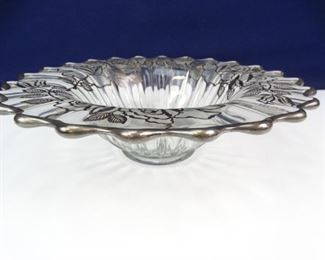 MidCentury Sterling on Glass Bowl