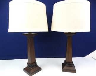 Wood Table Lamp Set