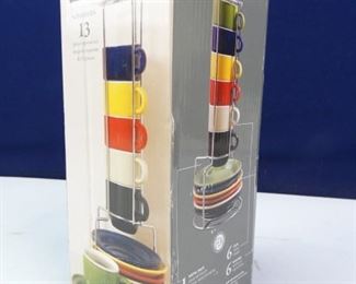 13Piece Tea CupSaucerRack Set