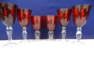 Anchor Hocking Ruby Red Wine Glasses Set