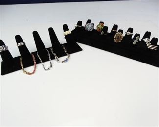 Vintage Rings Bracelets with Display Stands