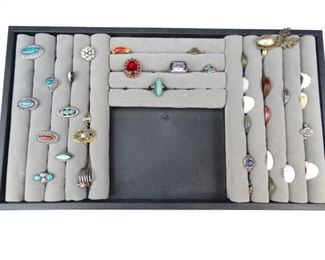 Vintage Ring Collection w Padded Ring Display Box