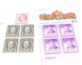 Vintage US Postage Stamps Plate Block