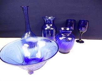 Vintage Cobalt Blue Glassware