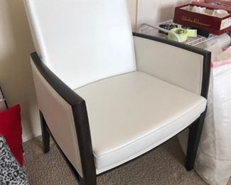 White leather armchair