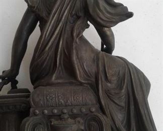 Large seated lady clock statuary