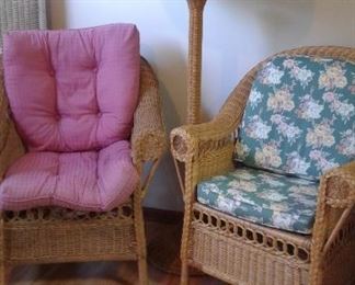 Cozy conversation and great wicker floor lamp
