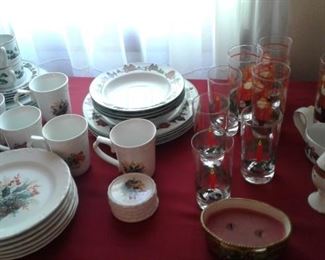 Assorted Christmas china and glassware