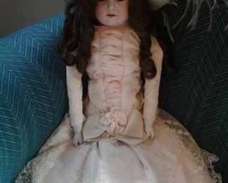 Incredible Armand Marseille doll-looks like her original clothing. THE HAT! Oh my!