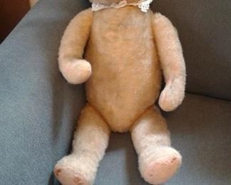 23 inch+mohair straw stuffed bear!